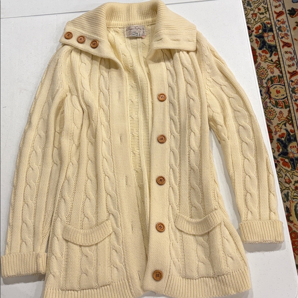 Vintage Wayne Taylor cable knit long cardigan excellent condition